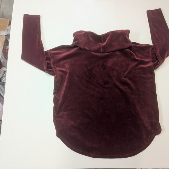 Lou & Grey for Loft Maroon Velour Cowlneck Size XS - Picture 9 of 10